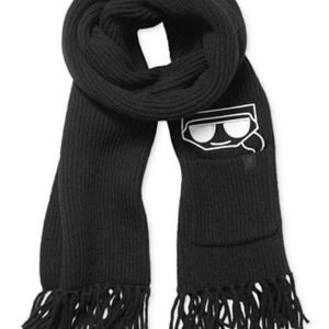 Karl Lagerfeld Black Scarf with Iconic Logo